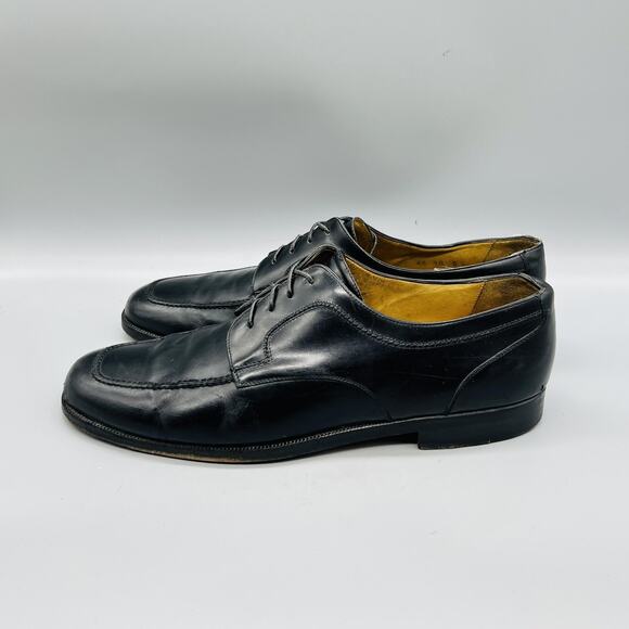 Cole Haan Shoes Mens 10 Black Leather Derby Oxford Lace Up Vtg Made Italy main image 5